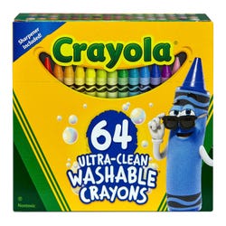 Image for Crayola Ultra Clean Washable Color Max Crayons, Standard Size, Set of 64 from School Specialty