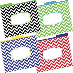 Image for Barker Creek File Folders, Nautical Chevron Design, Letter Size, Set of 12 from School Specialty