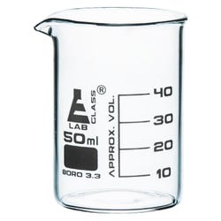 Image for Eisco 50mL Borosilicate Glass Beaker with Spout, Low Form from School Specialty