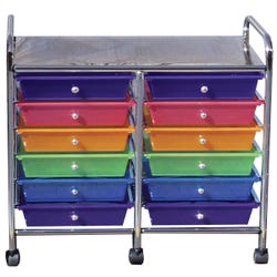 Image for Mobile Organizer, 12 Drawers, 25 x 26 x 15-1/4 Inches, Multiple Colors from School Specialty