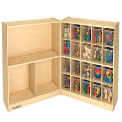 Image for Childcraft Mobile Hide-Away Cabinet, 20 Clear Trays, 47-3/4 x 28-1/2 x 30 Inches from School Specialty