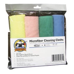 Image for Genuine Joe General Purpose Microfiber Cleaning Cloth, 16 X 16 in, Assorted Colors, Pack of 4 from School Specialty