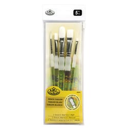 Royal & Langnickel Soft-Grip White Taklon Brushes, Assorted Sizes, Set of 5 Item Number 408545