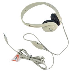 Image for Califone 3060AV Lightweight On-Ear Stereo Headphones with Inline Volume Control, 3.5mm Plug, Beige, Each from School Specialty
