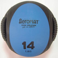 Image for Aeromat Dual Grip Power Medicine Ball, 14 Pounds, Blue and Black from School Specialty