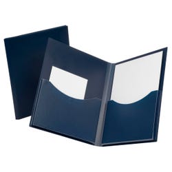 Image for Oxford Double-Stuff 2-Pocket Portfolio, 200 Sheet Capacity, Navy Blue from School Specialty
