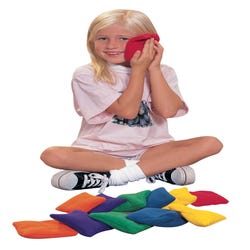 Image for Sportime Fleece Bean Bags, 4 Inches, Assorted Colors, Set of 12 from School Specialty
