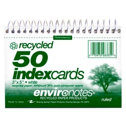 Image for Roaring Spring Ruled Wirebound Index Cards, 3 x 5 Inches, White, Pack of 50 from School Specialty