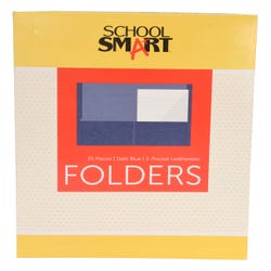 Image for School Smart 2-Pocket Folders with No Brads, Dark Blue, Pack of 25 from School Specialty