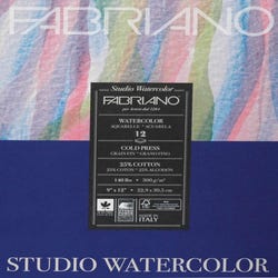 Image for Fabriano Studio Watercolor Cold Press Pad, 9 x 12 Inches, 140 lb, 12 sheets from School Specialty