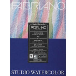 Image for Fabriano Studio Watercolor Cold Press Pad, 9 x 12 Inches, 140 lb, 12 sheets from School Specialty