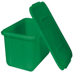 Image for School Smart Storage Tote with Snaptite Lid, 11-3/4 x 15-1/2 x 7-1/2 Inches, Green from School Specialty