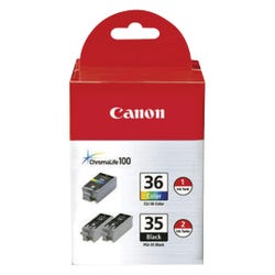 Canon Combo Ink Cartridge, Black, Tricolor, For Use With Canon PIXMA iP100, PIXMA iP100 Bundle, Pack of 3, Item Number 1330742