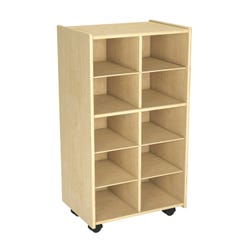 Image for Childcraft Mobile Cubby Unit with Locking Casters, 10 Tray Capacity, 19-1/2 x 14-1/4 x 36 Inches from School Specialty