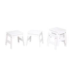 Melissa & Doug Wooden Stools, 12 x 11 x 11 Inches, White, Set of 4, Item Number 2089105