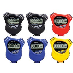 Image for Robic Double Stopwatch, Assorted Colors, Set of 6 from School Specialty