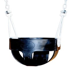 Image for Burke Single Swing Seat with PVC Chain, 7 ft Beam Height, Molded Rubber, Black, Infant from School Specialty