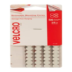 Image for VELCRO Brand Removable Mounting Circles, 3/8 Inch Circles, White, Pack of 56 from School Specialty