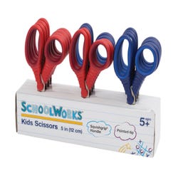 Image for Schoolworks Kids Scissors, 5 Inches, Pointed Tip, Assorted Colors, Set of 12 from School Specialty