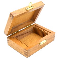 Image for Eisco Labs Wooden Slide Box, With Latch, Holds 12 Slides from School Specialty