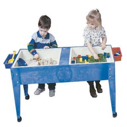 Image for Childbrite Double Mite Toddler Activity Table with Lid and Tub, 46 in L X 21 in W X 18 in H, Blue from School Specialty