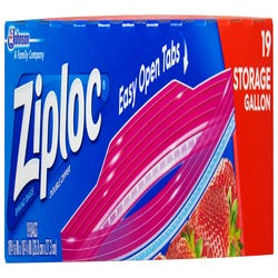 Image for Ziploc Storage Bags, Gallon Size, Pack of 19 from School Specialty