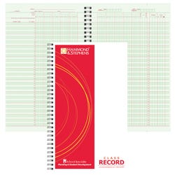 Image for Hammond & Stephens Wire-O Bound Class Record Book - PolyIce Cover, 6-3/4 X 11 Inches, 45 Students, 9/10 Week, Green/Red from School Specialty