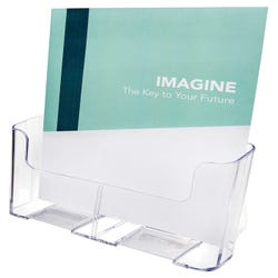 Image for Deflect-O Free Standing Magzine Size Wall Mount Storage Rack, 9-1/4 x 3-3/4 x 10-3/4 Inches, Clear from School Specialty
