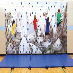 Image for Everlast Mountain Mural Traverse Wall Package, 8 x 20 Feet, Red or Blue Mat from School Specialty