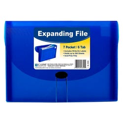 C-Line Expanding File, Letter Size, 7-Pocket, 1-5/8 Inch Expansion, Blue, Item Number 1370413
