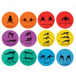 Image for Sportime Strength Spots, 10 Inches, Assorted Colors and Exercises, Set of 12 from School Specialty