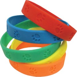 Image for Teacher Created Resources Paw Print Award Wristband Silicone, Pack of 10 from School Specialty
