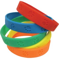 Image for Teacher Created Resources Paw Print Award Wristband Silicone, Pack of 10 from School Specialty