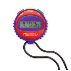 Image for Learning Resources Simple Stopwatch, 1/100th sec, Large, 1-1/2 Volt Button Cell Battery, 3 Inches H from School Specialty