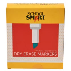 School Smart Dry Erase Markers, Chisel Tip, Low Odor, Green, Pack of 12 Item Number 1400752
