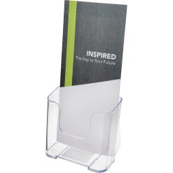 Image for Deflect-O Free Standing Leaflet Size Wall Mount Brochure Rack, 4-3/8 x 3-1/4 x 7-3/4 Inches, Clear from School Specialty
