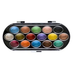 Image for Niji Watercolor Paints, Assorted Pearlescent Colors, Set of 16 from School Specialty