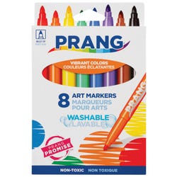 Prang Washable Art Markers, Bullet Tip, Assorted Colors, Set of 8 Item Number 210782