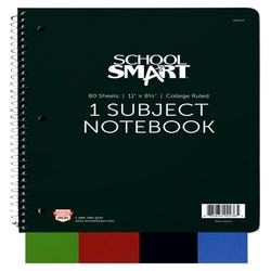 Image for School Smart Spiral Non-Perforated 1 Subject College Ruled Notebook, 80 Sheets, 11 x 8-1/2 Inches from School Specialty