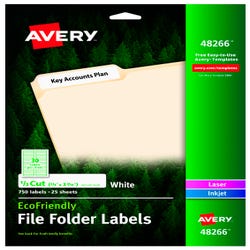 Image for Avery EcoFriendly File Folder Labels, 2/3 x 3-7/16 Inches, Pack of 750 from School Specialty