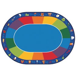 Carpets for Kids Fun with Phonics Seating Rug, 8 Feet 3 Inches x 11 Feet 8 Inches, Oval, Multicolored, Item Number 679229