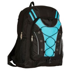 Image for Multi-Pocket Backpack with Bungee Design, Light Blue from School Specialty