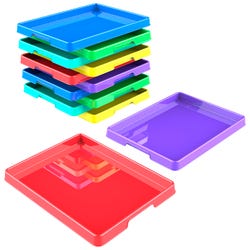 Image for Storex Sorting and Crafts Tray, 12 x 16 Inches, Assorted Colors, Set of 12 from School Specialty