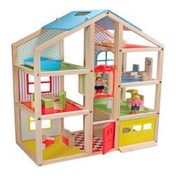 Image for Melissa & Doug Hi-Rise Wooden Dollhouse, 19 Pieces from School Specialty