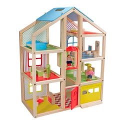 Melissa & Doug Hi-Rise Wooden Dollhouse, 19 Pieces, Item Number 2013956