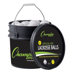 Image for Champion Lacrosse Ball Bucket, Lacrosse Balls, White, Set of 36 from School Specialty