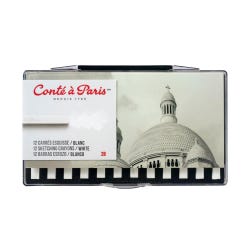 Image for Conte Crayons in Plastic Box, 2B Tip, White, Pack of 12 from School Specialty
