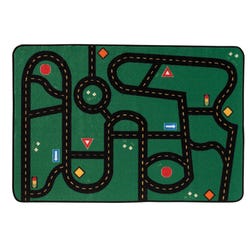 Image for Carpets for Kids KID$Value Go-Go Driving Play Rug, 3 Feet x 4 Feet 6 Inches, Rectangle, Green from School Specialty