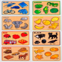 Image for Everrich Objects and Animals Small Color Puzzles, Set of 8 from School Specialty