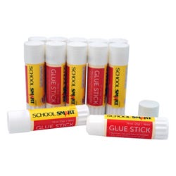 Image for School Smart Glue Sticks, 0.74 Ounces, White and Dries Clear, Pack of 12 from School Specialty